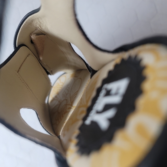 NEW Fly London Ylfa Black Leather Lace Up Wedge Sandals EU 39 US 8/8.5 - Picture 10 of 12